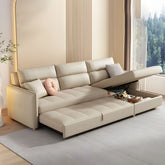 L-shaped beige sofa bed design with tufted seat – sofa cum bed design, sofa bed couch